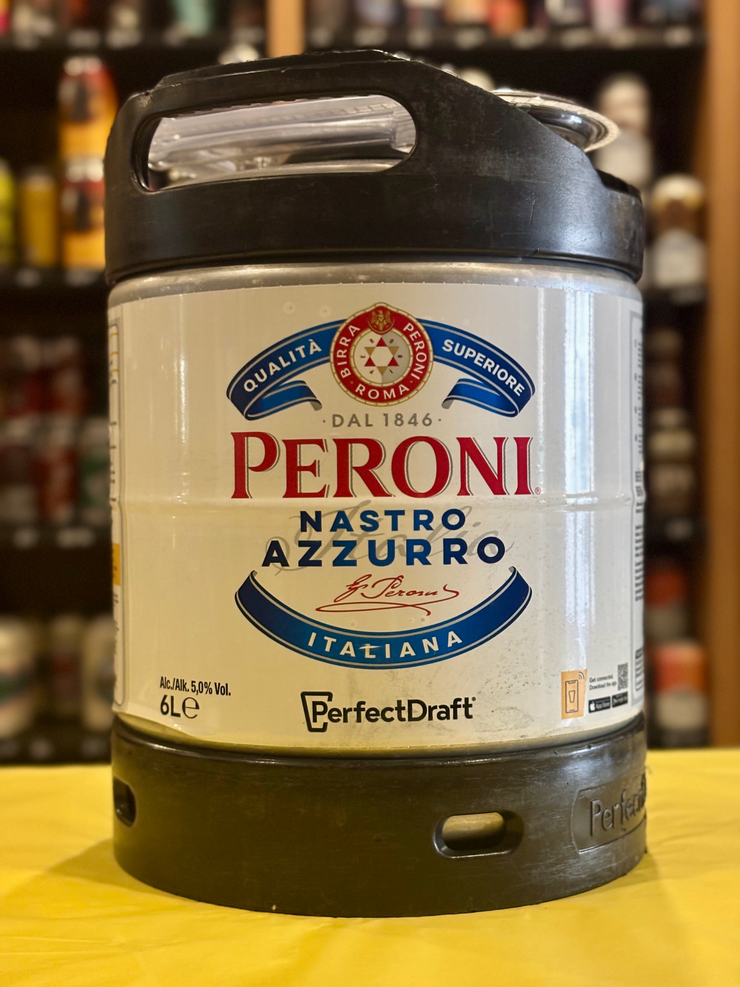 Peroni Perfect Draft 6 Litre Keg at The Beerhive, Edinburgh. Free UK shipping.