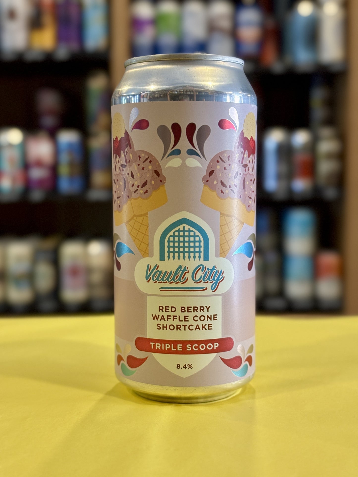 Vault City Red Berry Waffle Cone Shortcake - Triple Scoop