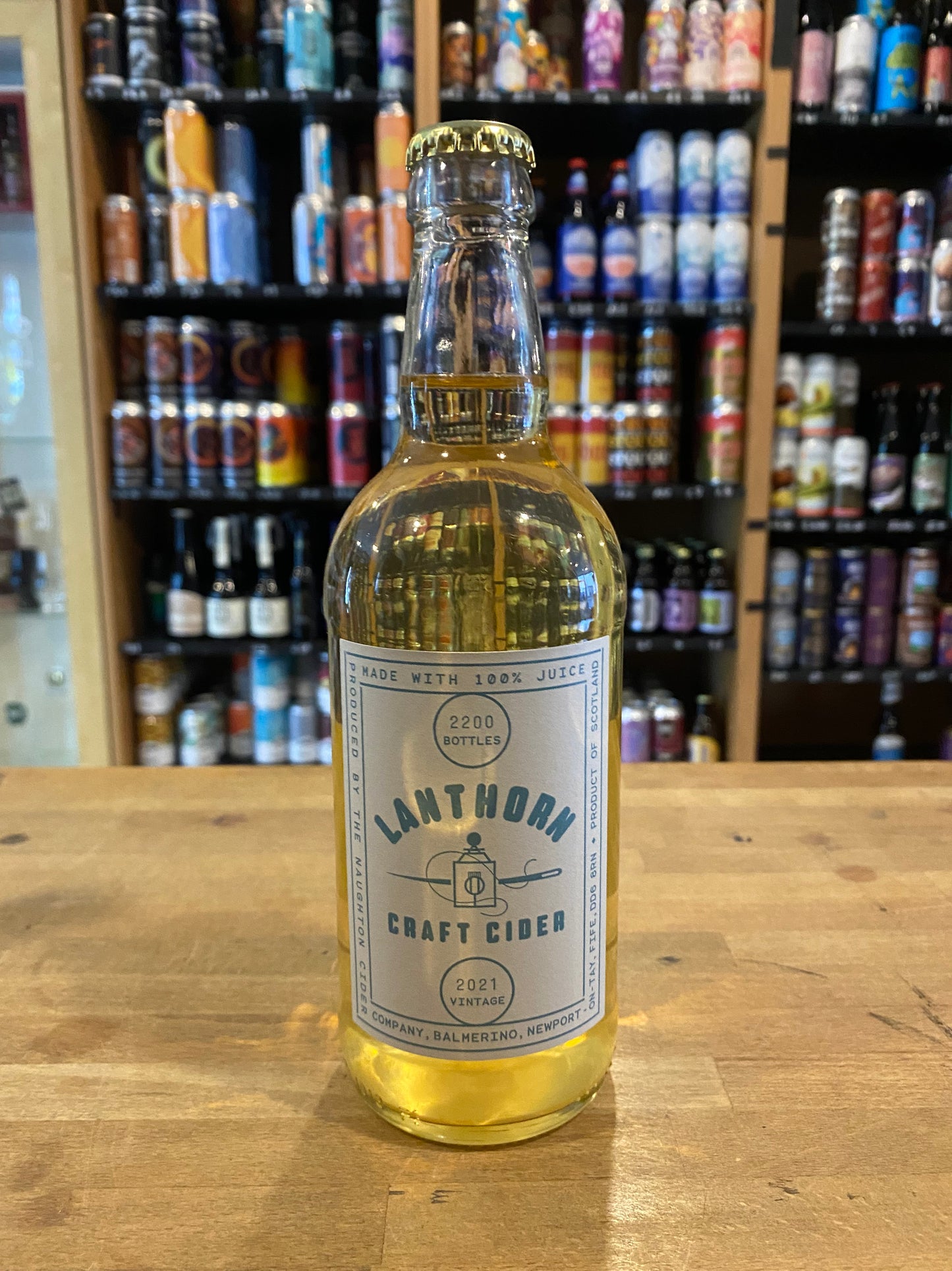 Lanthorn Blue label Craft Cider (Dessert Apples) at The Beerhive, Edinburgh. Free UK shipping.