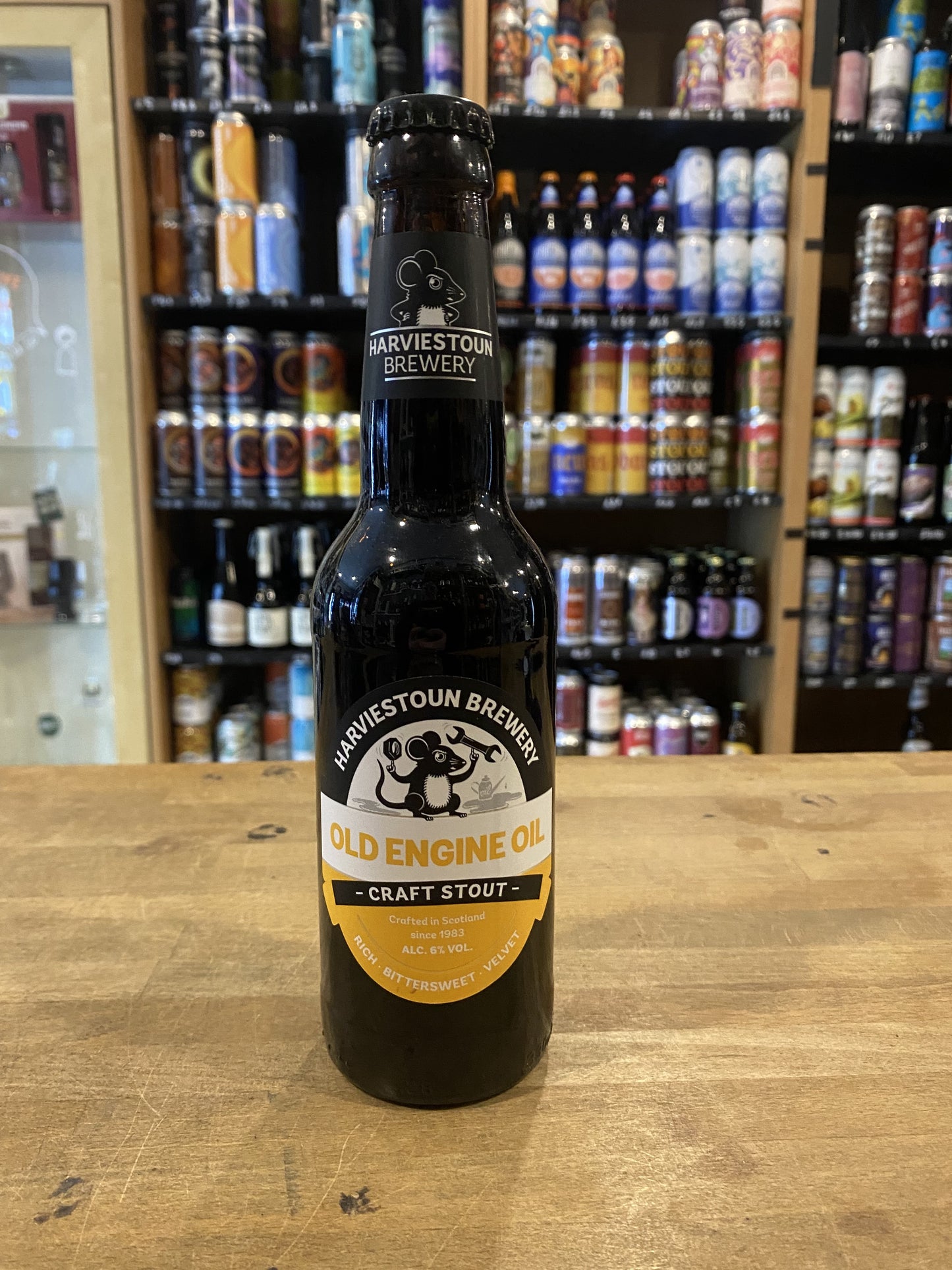 Harviestoun Old Engine Oil at The Beerhive, Edinburgh. Free UK shipping.