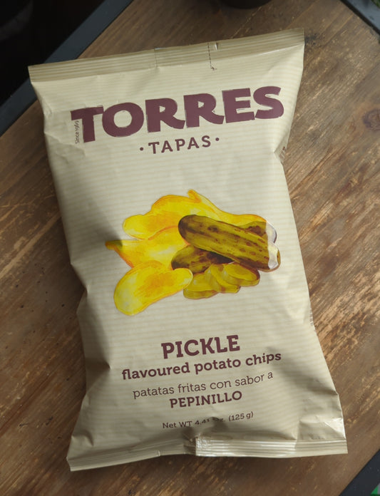 Torres Pickle Potato Crisps 125g at The Beerhive, Edinburgh. Free UK shipping.