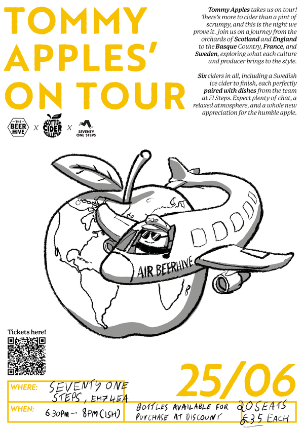 Tommy Apples' On Tour | Cider Tasting Ticket at The Beerhive, Edinburgh. Free UK shipping.