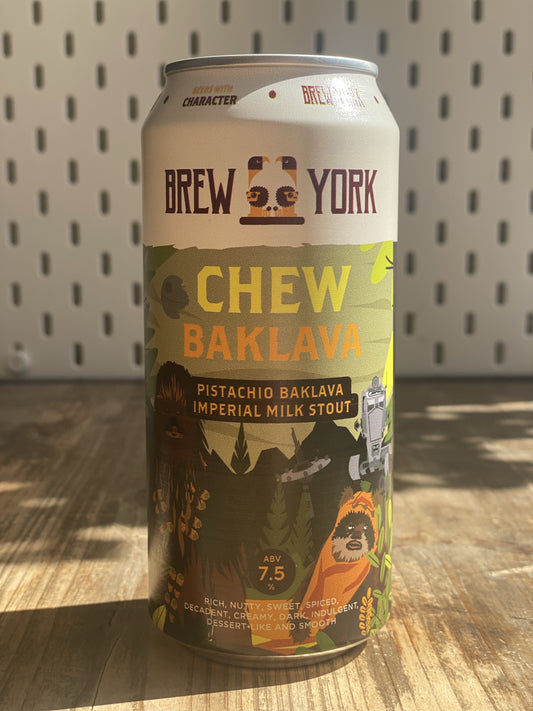 Brew York Chewbaklava Pistachio Baklava Milk Stout at The Beerhive, Edinburgh. Free UK shipping.