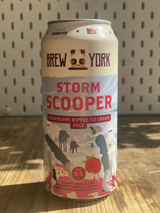 Brew York Storm Scooper Raspberry Ripple Ice Cream Pale at The Beerhive, Edinburgh. Free UK shipping.