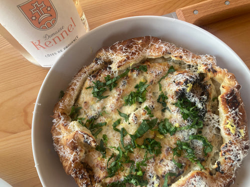 Rosé with Courgette & Ricotta Galette