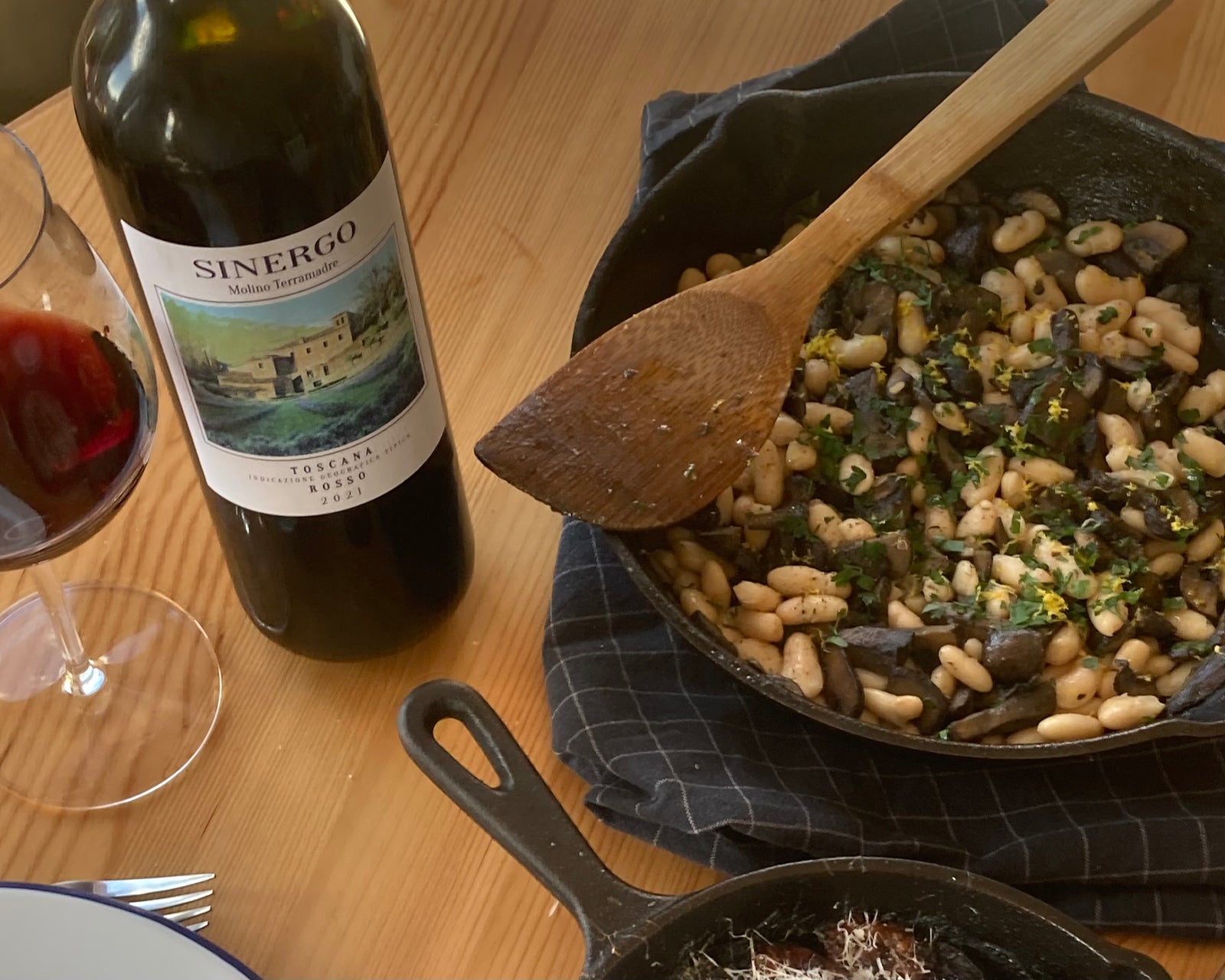 Sangiovese, Aubergine Parm & Tuscan Beans