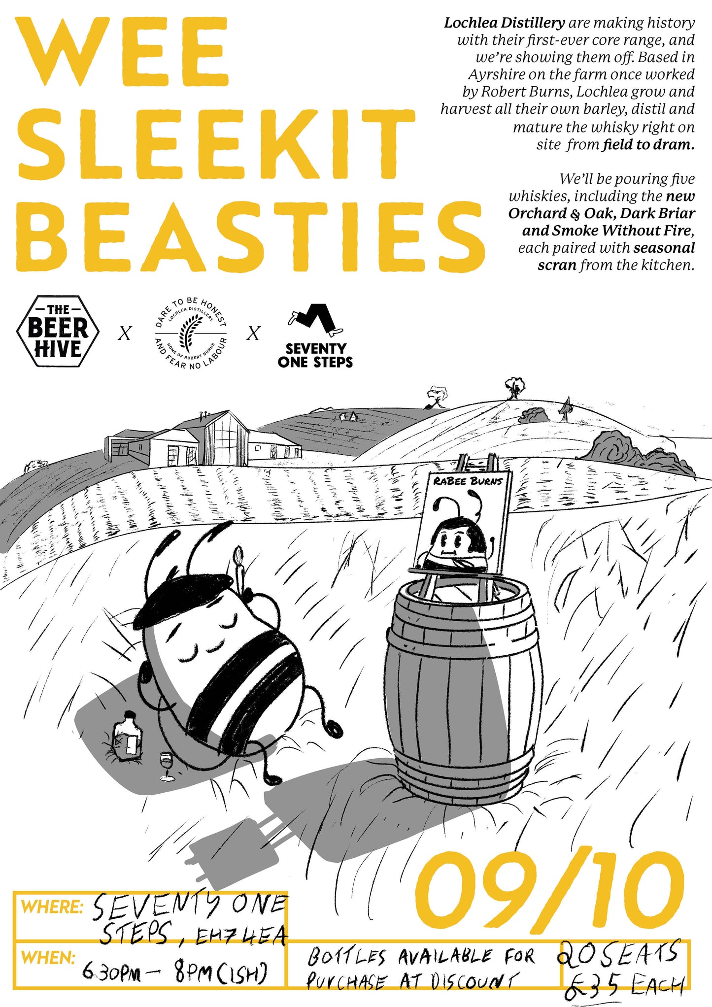 Wee Sleekit Beasties BH x Lochlea Ticket at The Beerhive, Edinburgh. Free UK shipping.