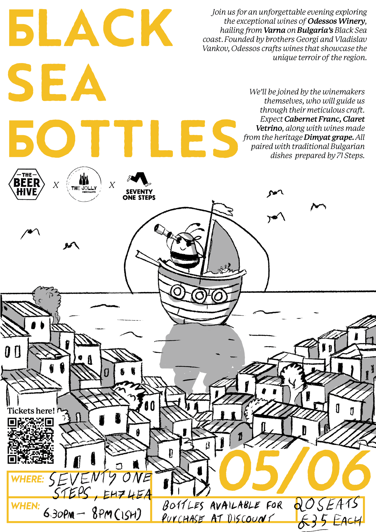 Black Sea Bottles BH x The Jolly Merchants Ticket at The Beerhive, Edinburgh. Free UK shipping.