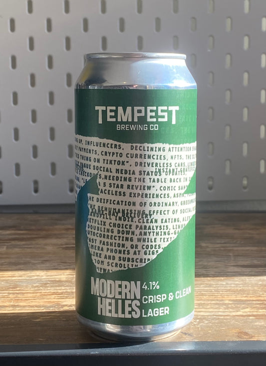 Tempest Modern Helles at The Beerhive, Edinburgh. Free UK shipping.