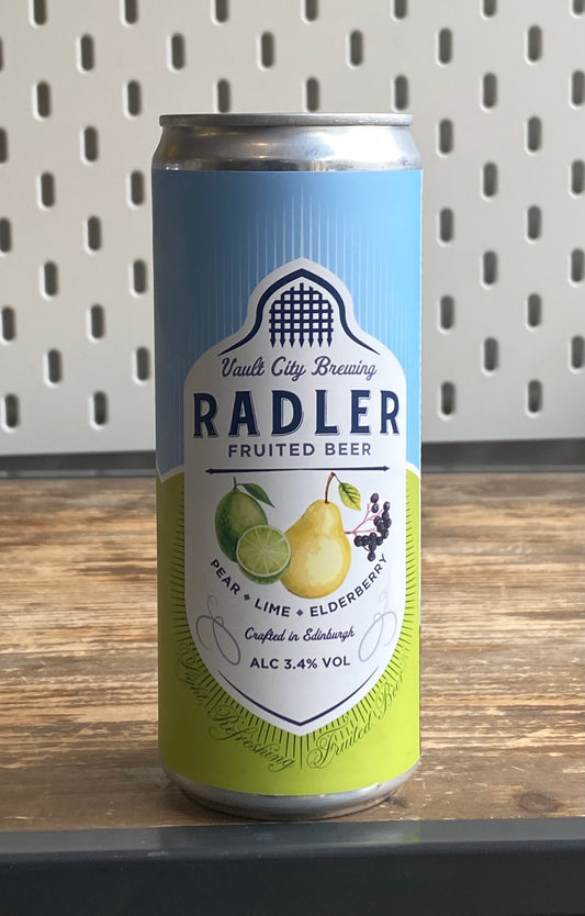 Vault City Pear, Lime and Elderberry Radler at The Beerhive, Edinburgh. Free UK shipping.