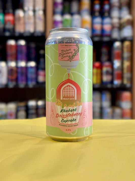 Vault City Rhubarb Drizzleberry Cupcake