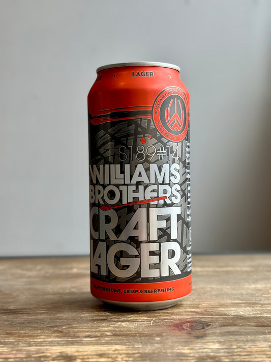 Williams Craft Lager Can at The Beerhive, Edinburgh. Free UK shipping.