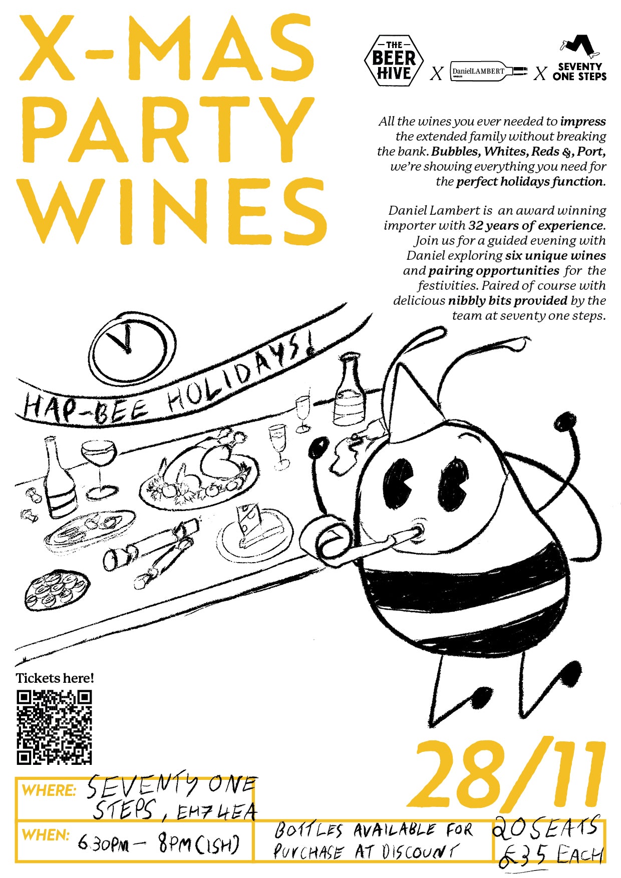 Xmas Party Wines BH x Daniel Lambert Wines Ticket at The Beerhive, Edinburgh. Free UK shipping.