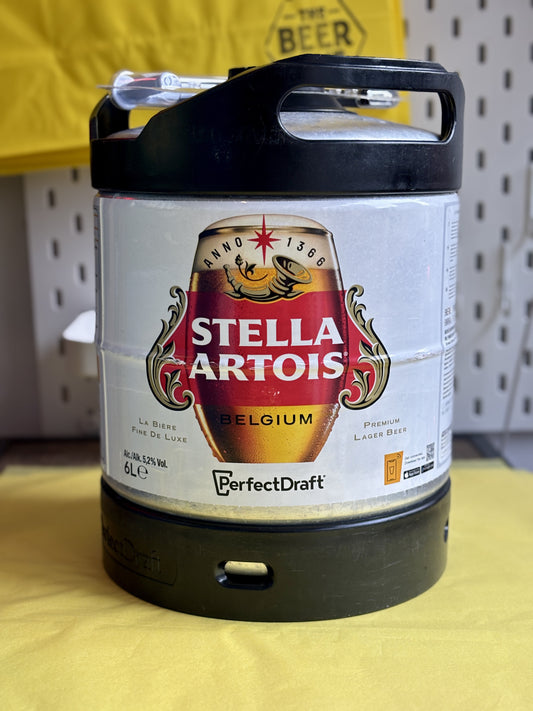 Perfect Draft Stella Artois European Brewed 5.2% Version 6 Litre Keg at The Beerhive, Edinburgh. Free UK shipping.