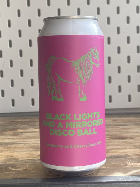 Pomona Island Black Lights and a Mirrored Disco Ball Raspberry and Cherry Sour IPA