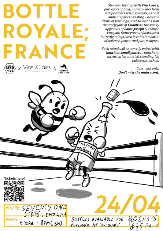Bottle Royal; France BH x Vins Clairs Ticket at The Beerhive, Edinburgh. Free UK shipping.