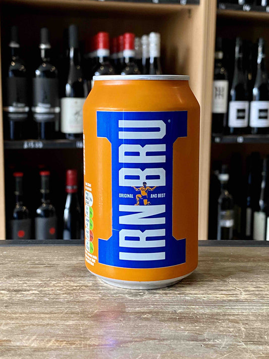 Irn Bru Can at The Beerhive, Edinburgh. Free UK shipping.